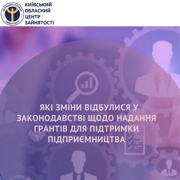Які зміни відбулися у законодавстві щодо надання грантів для підтримки підприємництва