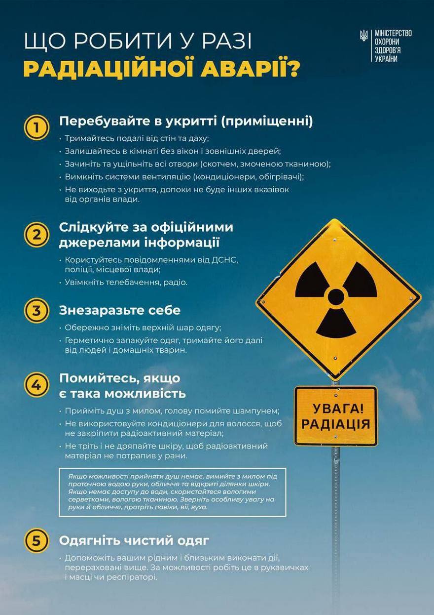 Що робити у разі радіаційної аварії?