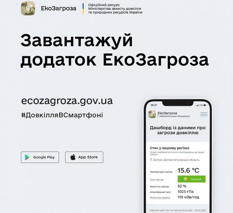 Міндовкілля запустило застосунок ЕкоЗагроза