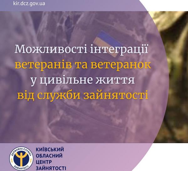 Можливості інтеграції ветеранів та ветеранок у цивільне життя від служби зайнятості