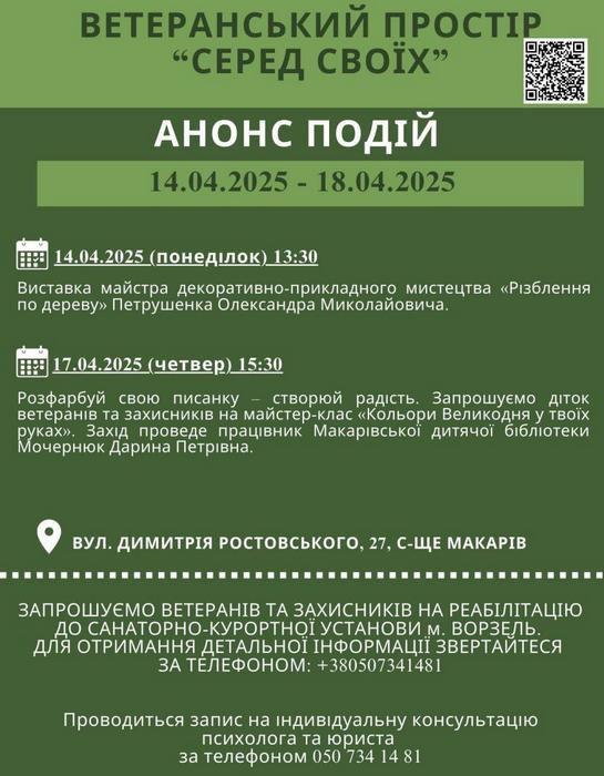 Анонс подій ветеранського простору “СЕРЕД СВОЇХ“