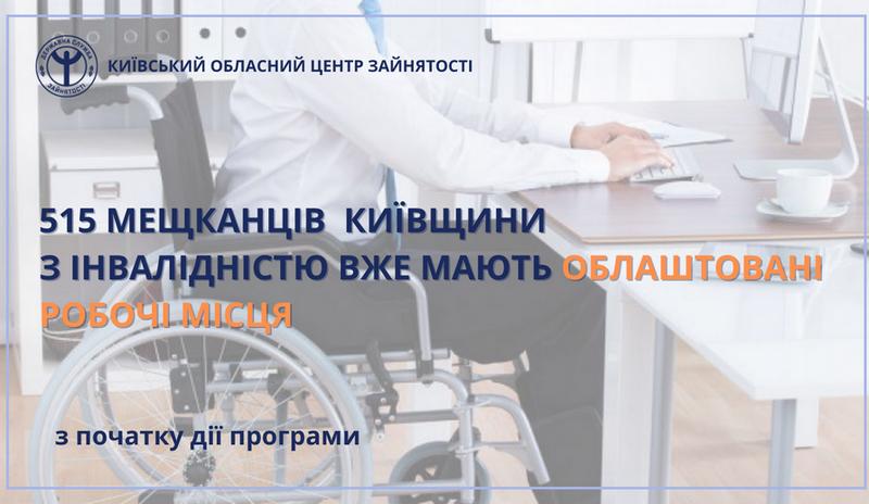 Понад 500 жителів Київщини з інвалідністю вже мають облаштовані робочі місця завдяки Службі зайнятості