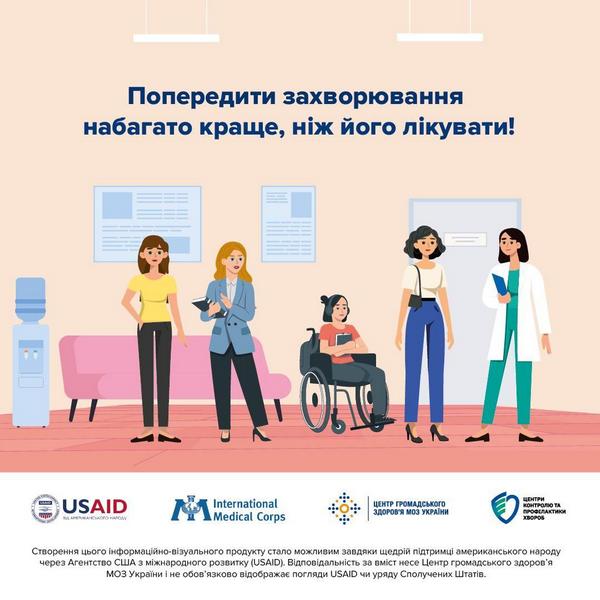 Інформаційні матеріали просвітницької кампанії щодо зміцнення здоров’я населення, раннього виявлення захворювань, формування навичок здорового способу життя