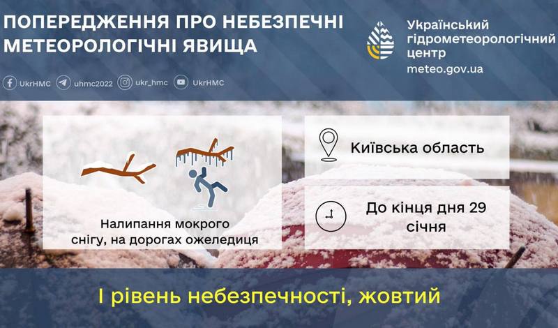 ‼️Попередження про небезпечні метеорологічні явища по території Київської області ‼️