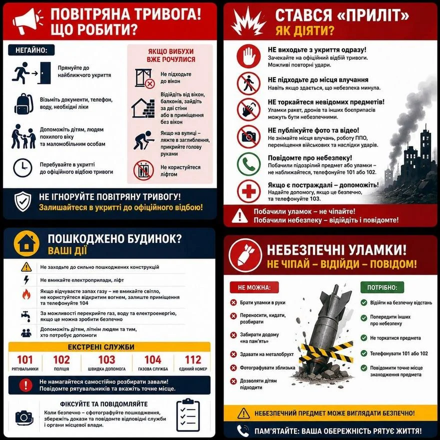 🚨 ЩО РОБИТИ У РАЗІ «ПРИЛЬОТУ»?